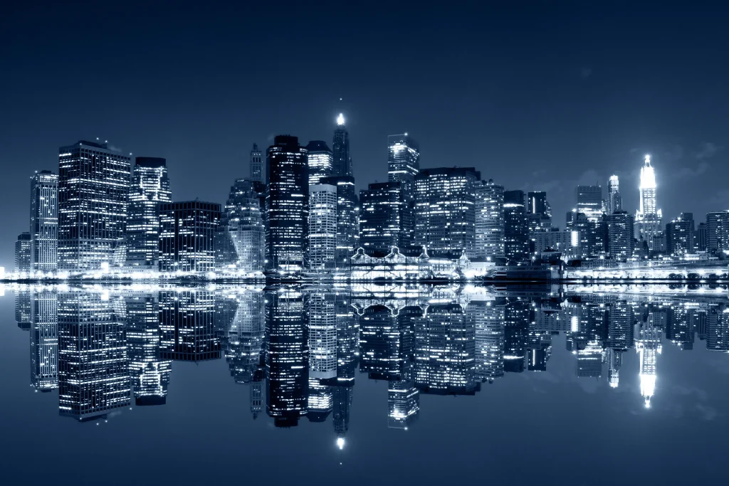 Manhattan skyline at night