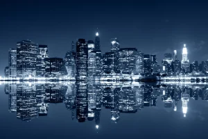 Manhattan skyline at night